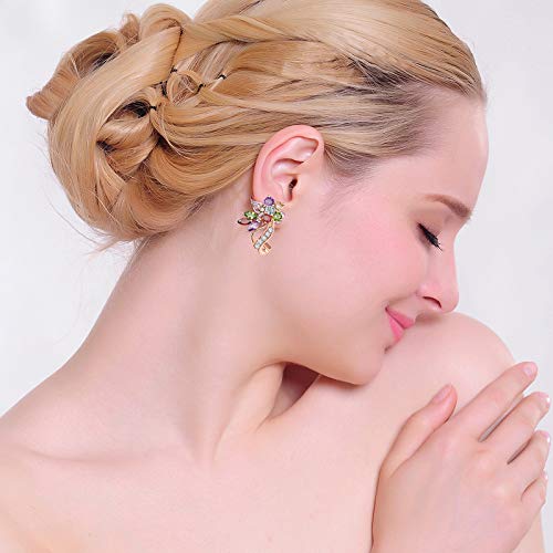 CARSINEL 2 Paquetes Hermoso Multicolores Zirconia Cúbica Aretes Clásica joyería ideal para mujeres