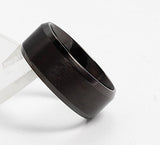 FANSING Joyería 8mm Acero Inoxidable Negro Anillos Bandas De Bodas Para Mujeres y Hombres Tamaño 5-14