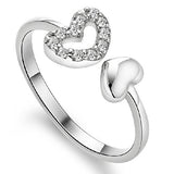 Miki&Co Plata Diamante corazón Anillo, I Love You, Apertura, tamaño Ajustable, B136