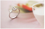 Miki&Co Plata Diamante corazón Anillo, I Love You, Apertura, tamaño Ajustable, B136