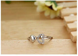Miki&Co Plata Diamante corazón Anillo, I Love You, Apertura, tamaño Ajustable, B136