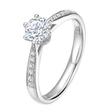 Orumlio Anillo de Boda de 925 Plata Esterlina con Brillante Cubic-Zirconia, Compromiso de Boda, Cristales de Corte Redondo