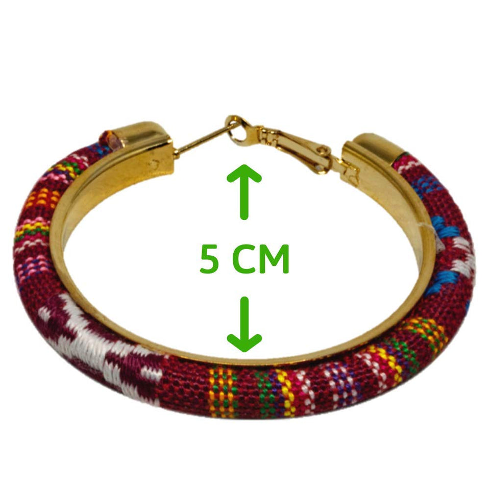 Arete pendiente Aro artesanal mexicano, grandes de colores y acero inoxidable para mujeres | Joyeria mujer para regalo bisuteria y accesorios
