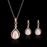 JYS365 - Juego de Collar y Arete de aleación de Piedras Artificiales para Mujer, Color Rosa