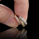 Oro Blanco Chapado Aretes con Diamante con Zirconia Cúbica, Pendientes de Aro, Hoop Earrings para Mujeres