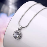 Conjunto de joyas cristales de zirconia colgante collar y pendientes para niñas regalos y uso diario