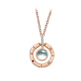 Fashion Jewelry Collar con Dije TE Amo 100 Idiomas I Love You (Rose Gold)