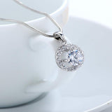 Conjunto de joyas cristales de zirconia colgante collar y pendientes para niñas regalos y uso diario