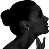 Oro Blanco Chapado Aretes con Diamante con Zirconia Cúbica, Pendientes de Aro, Hoop Earrings para Mujeres