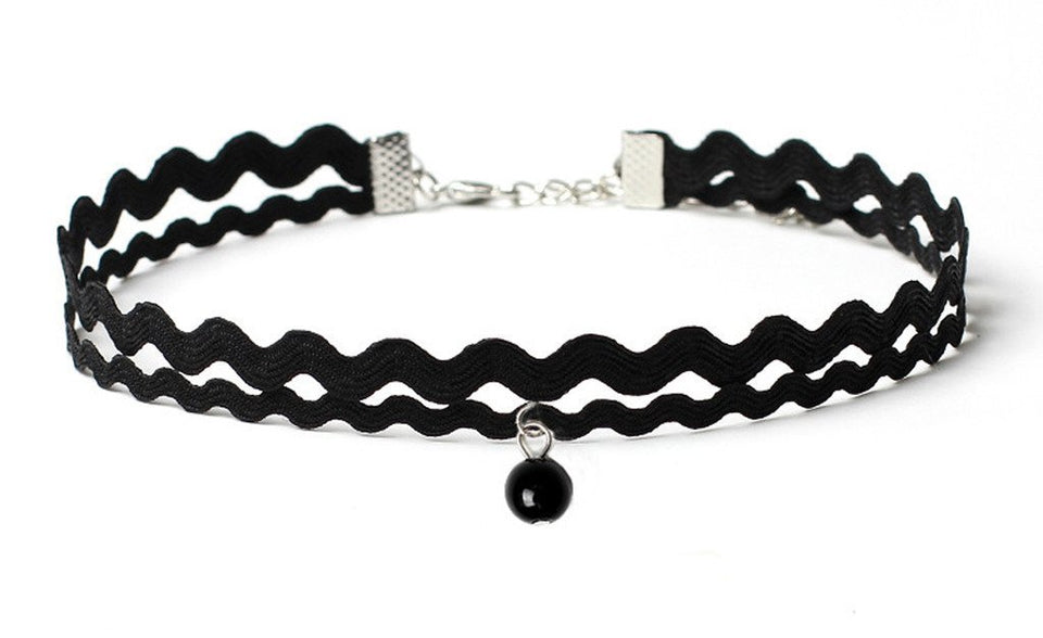 Miki&Co 10 Piezas Gargantilla Mujer Terciopelo Chokers Collares, Elástico, Choker Encaje Velvet Punk Gótico, Negro