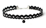 Miki&Co 10 Piezas Gargantilla Mujer Terciopelo Chokers Collares, Elástico, Choker Encaje Velvet Punk Gótico, Negro