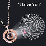 Ruimin 1PC Collar de Mujer Colgante Collar de Memoria de Amor 100 Idiomas Te Amo para amar
