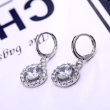 Conjunto de joyas cristales de zirconia colgante collar y pendientes para niñas regalos y uso diario