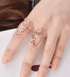 Mrotrida Vendimia Cara Aretes Arte Abstracto de la Mano Cuelga Los Pendientes del Perno Prisionero Y Los Anillos Huecos Joyería para Las Mujeres Adolescentes Regalo de Las Muchachas 5 Par/Conjunto