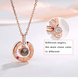 Fashion Jewelry Collar con Dije TE Amo 100 Idiomas I Love You (Rose Gold)