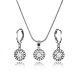 Conjunto de joyas cristales de zirconia colgante collar y pendientes para niñas regalos y uso diario