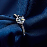 Orumlio Anillo de Boda de 925 Plata Esterlina con Brillante Cubic-Zirconia, Compromiso de Boda, Cristales de Corte Redondo
