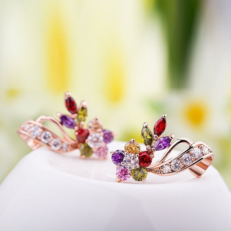 CARSINEL 2 Paquetes Hermoso Multicolores Zirconia Cúbica Aretes Clásica joyería ideal para mujeres