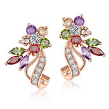 CARSINEL 2 Paquetes Hermoso Multicolores Zirconia Cúbica Aretes Clásica joyería ideal para mujeres
