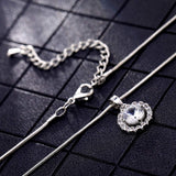 Conjunto de joyas cristales de zirconia colgante collar y pendientes para niñas regalos y uso diario