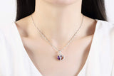 Miki&Co Collar Colgante Plata Corazón Elementos de Swarovski Mujer Cristal, 17.7", Púrpura